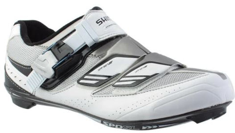 SHIMANO WOMAN'S WR82 ROAD SHOE, WHITE/SILVER, SIZE 38