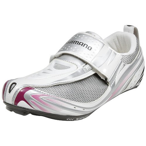 SHIMANO WOMAN'S WT52 TRI SHOE, WHITE/PURPLE, SIZE 38